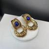 Vintage Vintage Premium French Buckle Earrings Medieval Zircon Pendant Earrings Necklace Set Jewelry