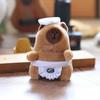 Plush Capybara Keychain Stuffed  With Pp Cotton Short Plush Backpack Gift Decor