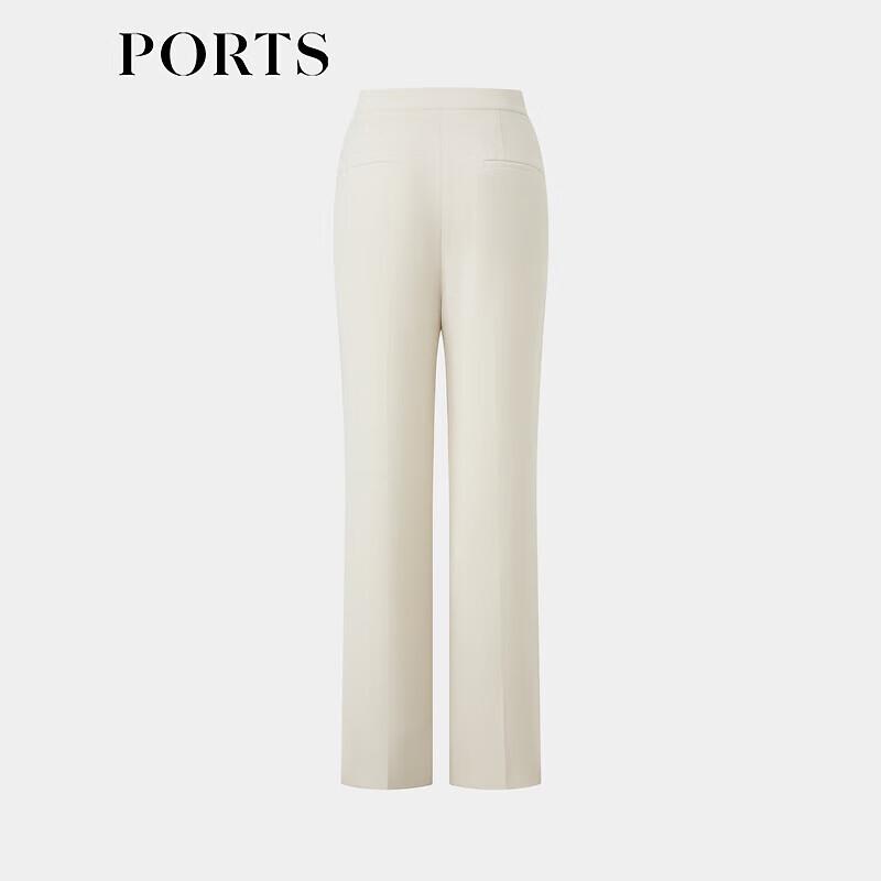 PORTS Women's Elegant Platinum Champagne Straight-Leg Trousers