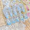Nail Art Accessories Five-petal Flower Sticker 5d Embossed Three-dimensional Pearl Jelly Gradient Ice Flower Nail Handmade Decorative Patch