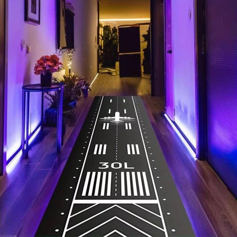 

Modern Airport Runway Long Runner Rug Non Slip Soft Durable Carpet for Hallway Entryway Living Room and Bedroom 40X120CM