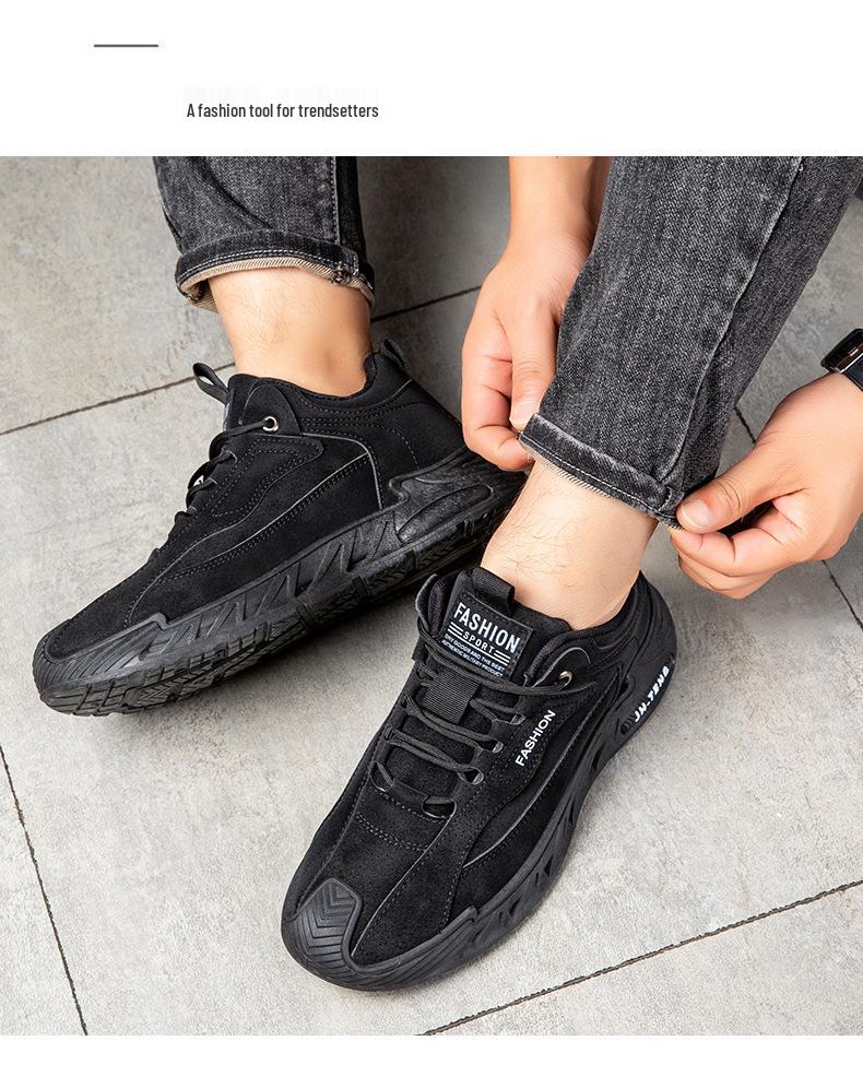 Men's Plus Size Retro Soft Sole Sneakers, Casual Outdoor Lace-Up Running Shoes