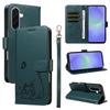 For Samsung Galaxy A37 5G Case Cat Pattern Imprint Leather Phone Cover with Wrist Strap