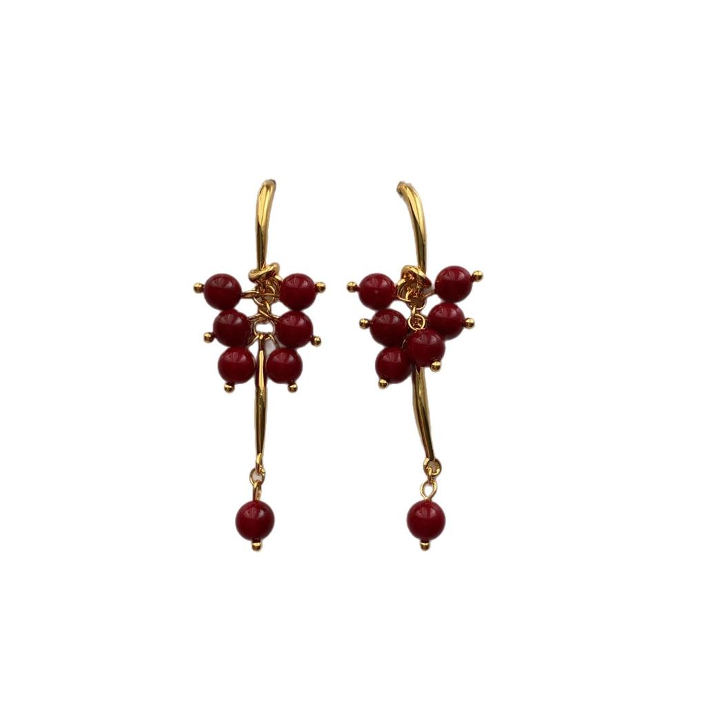 Pearl Chain Fringed Earrings Earrings Handmade Beaded Pendant Light Luxury High-End Exquisite Versatile Fashion Temperament Earrings