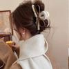 Plush Leather Bow Large Hair Claw Autumn/winter Furry Headband Womans Elegant Hair Pins Shark Clips Female Fashion Barrettes