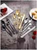 Royal Court 24-Piece Stainless Steel Cutlery Set - Embossed Hollow Steak Knives, Forks, and Spoons