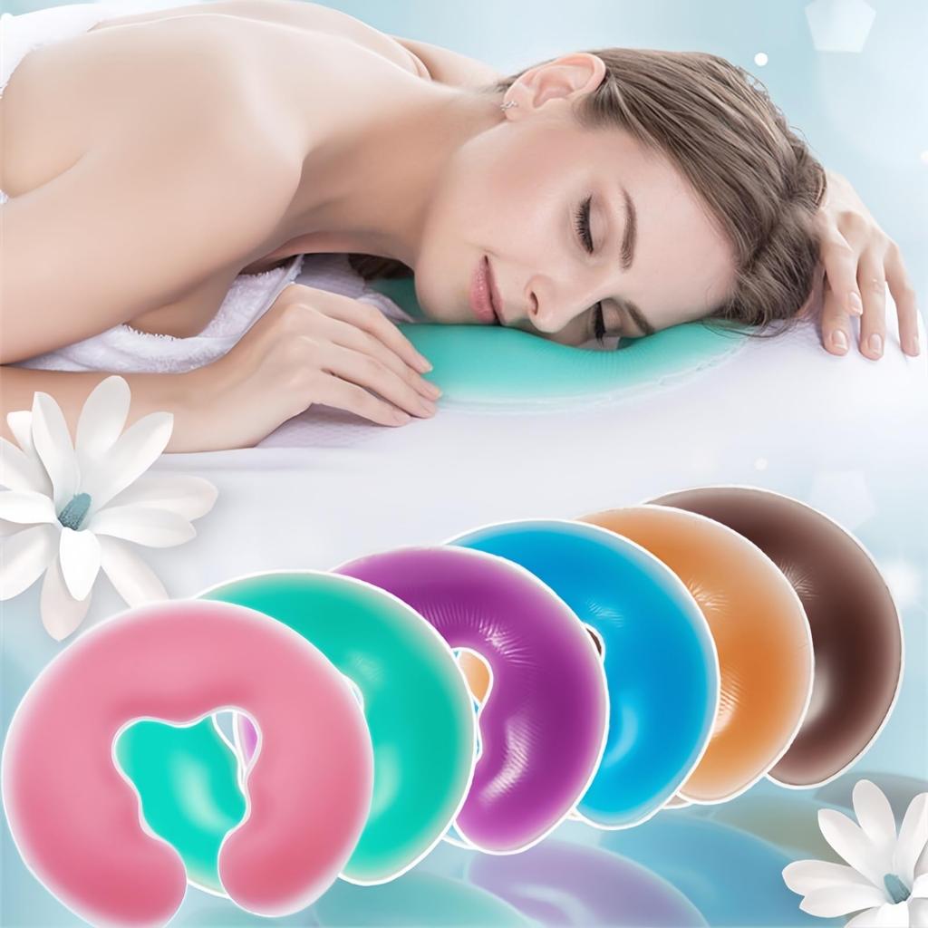 Morimi Gel Cushion, U-Shaped, Waterproof Pillow for Prone Lie, Chiropractic Treatment, Face, Forehead, Salon Use, Washable, Waterproof Face Cushion,