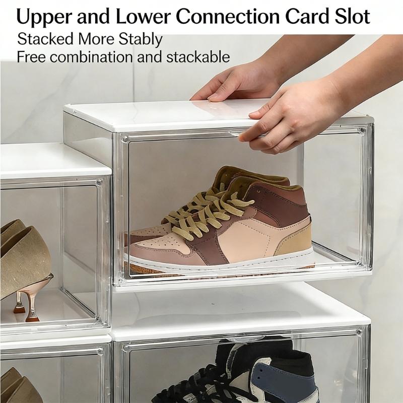 Clear View LED Illuminated Shoe Storage Dustproof Design For Displaying Shoe Collections Domestic Setting