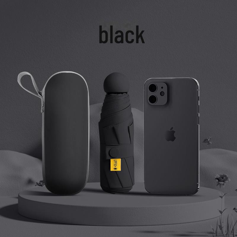 Compact Capsule Umbrella: 50% Foldable, Portable, Pocket-Size for Sunny and Rainy Days