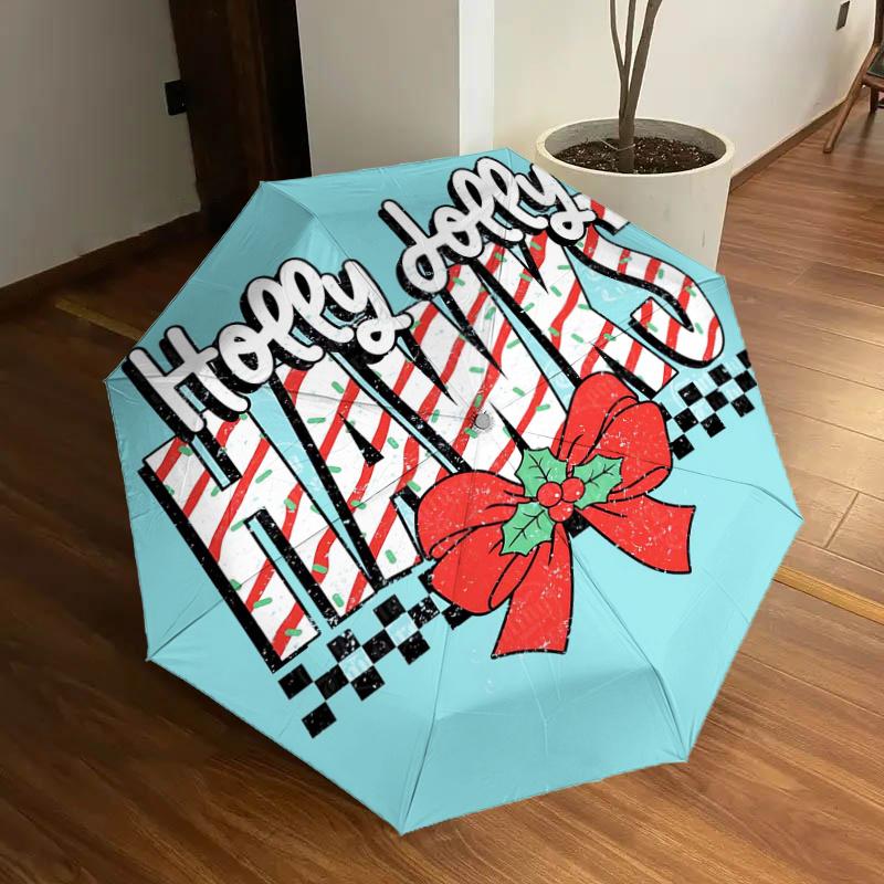 

Holly Jolly Hawks: Festive Gift with Automatic Opening Umbrella, Portable Design, Iron Frame, Outdoor Use, Perfect for Fans, Travelers, Dail