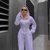 Women's Hooded Sweatshirt and Jogger Set, 6-Color Lounge Two-Piece Outfit