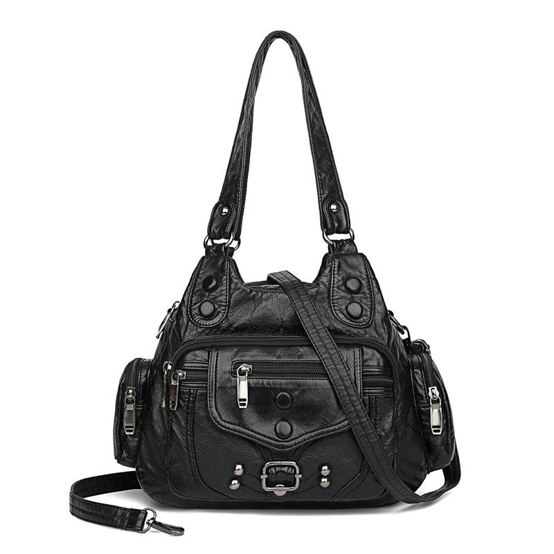 Vintage Fashion Versatile Handheld Big Bag Handheld Bag Single Shoulder Oblique Straddle Women's Bag Washable Mom's Bag