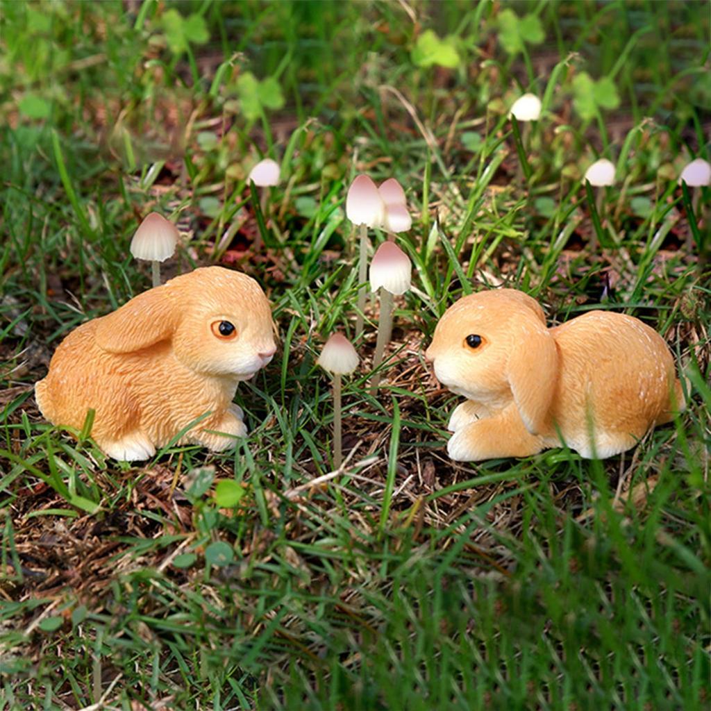 4 Stück Mini-Kaninchenstatuen, Kunstharz, Miniatur-Hasenfiguren, Osterdeko, Kaninchenskulpturen für Heimwerker, Basteln, Feengarten, Frühlingstischdekoration
