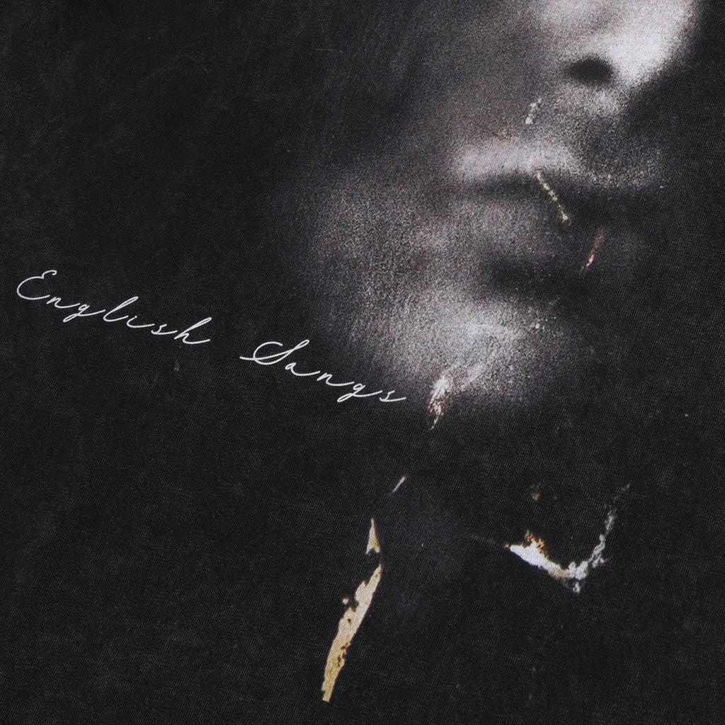 2024 Streetwear Ambos os lados Dim Face Graphic Unisex T-Shirt Algodão Lavado Preto Tshirt Unisex Tops Tees Verão Mangas Curtas T Shirt