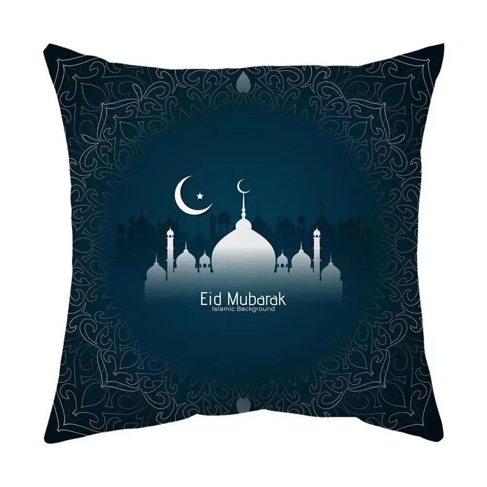 2024 Eid Mubarak Pillowcase Short Plush Comfortable Cushion Cover Islamic Ramadan Decorative Mosque Muslim Pillowcase Gift