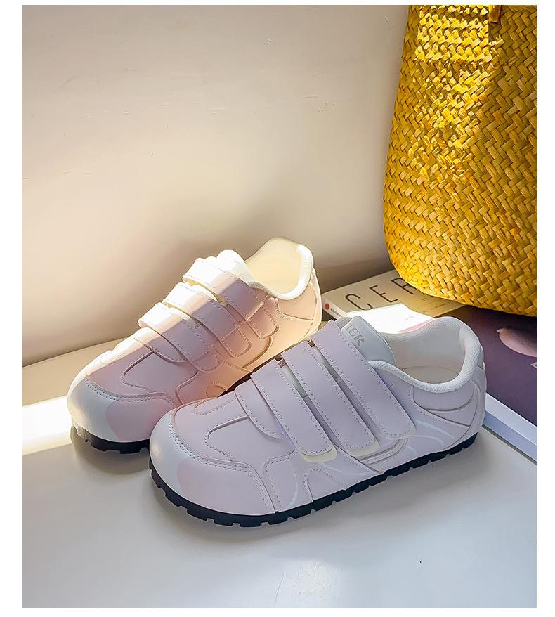 American retro German training shoes versatile casual shoes round head Velcro 2025 popular sports shoes little white shoes flat shoes