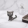 Cute Crystal Cat Brooches Zircon Vintage Brooches Fashion Jewelry Cat Badge Pins  Unisex