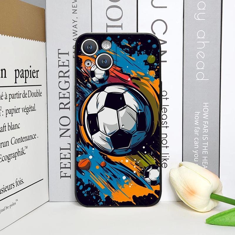 

Creative Lightning Football Printed Phone Case for iPhone 17 16 12 11 14 13 15 Pro Max Mini XS MAX XR 7 8 14Plus TPU Soft Cover iPhone 13 Pro Max