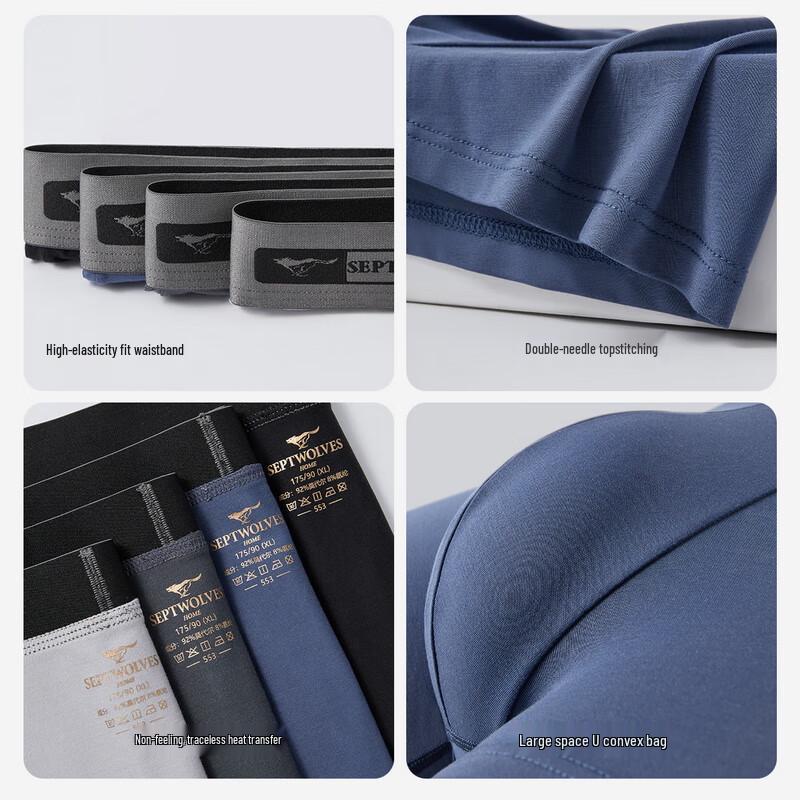 Seven Wolves Men's 7A Antibacterial Modal Boxer Briefs