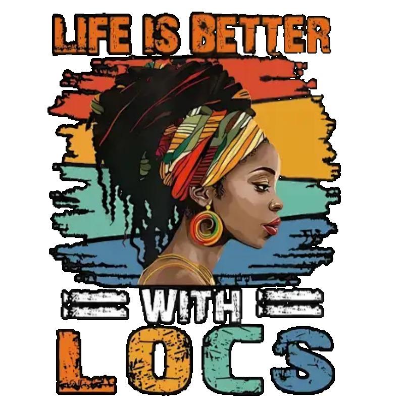 Nadměrné Tričko Černé S Locs Potisk Africké Ženy Ležérní Oblečení Pro Ženy Streetwear Módní Vrchol