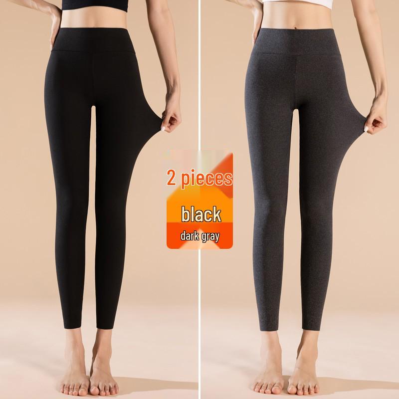 Plus Size High-Waisted Women's Pants - Warm Fleece Base Layer for Autumn and Spring