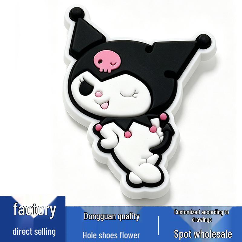 Kuromi Style PVC Shoe Flower Accessories - Cute Hole Shoe Buckles & Decorations
