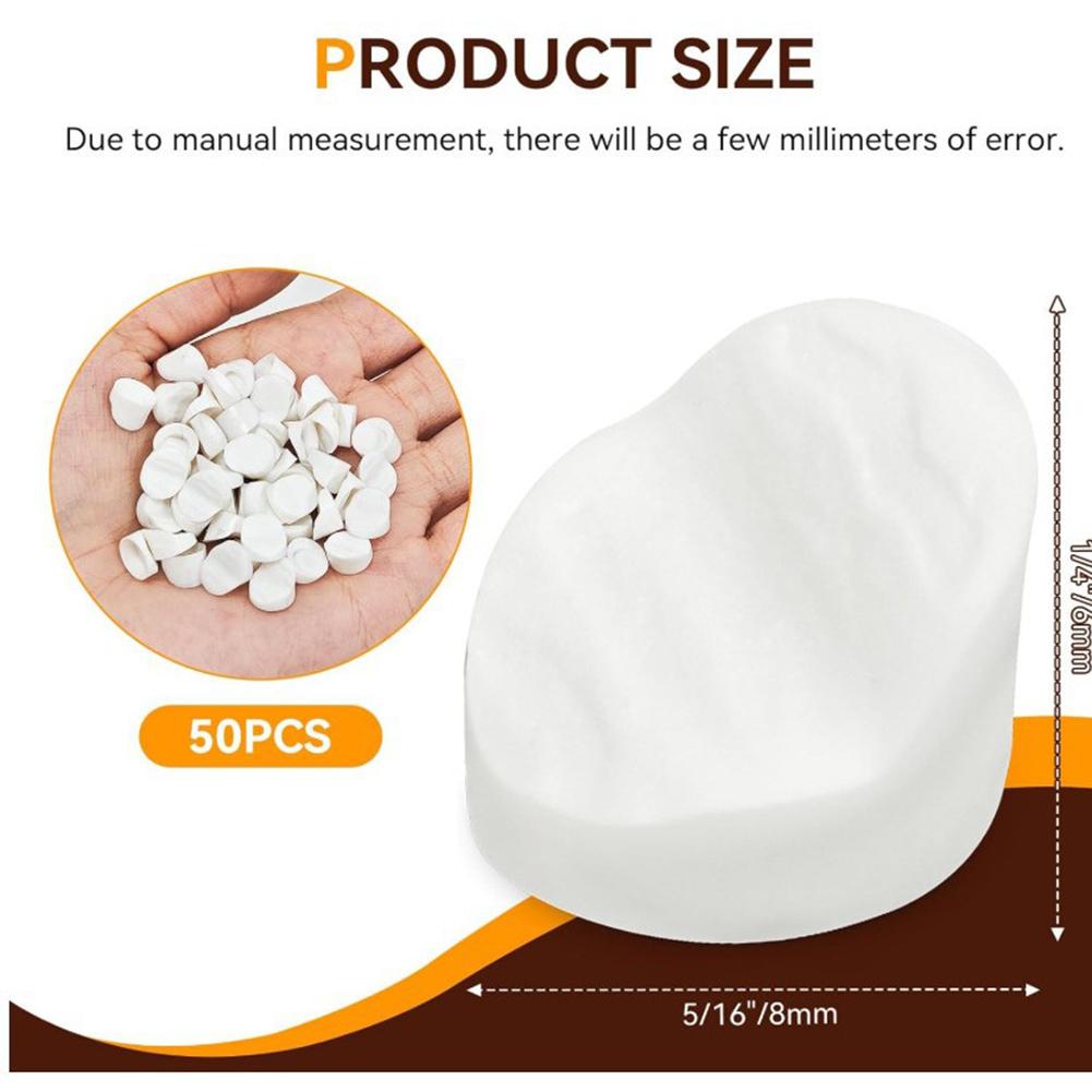 Pack of 50 Door Frame Stoppers Silicone White for ODL Reflection Weather Resistant Easy Install 516 Inch Diameter