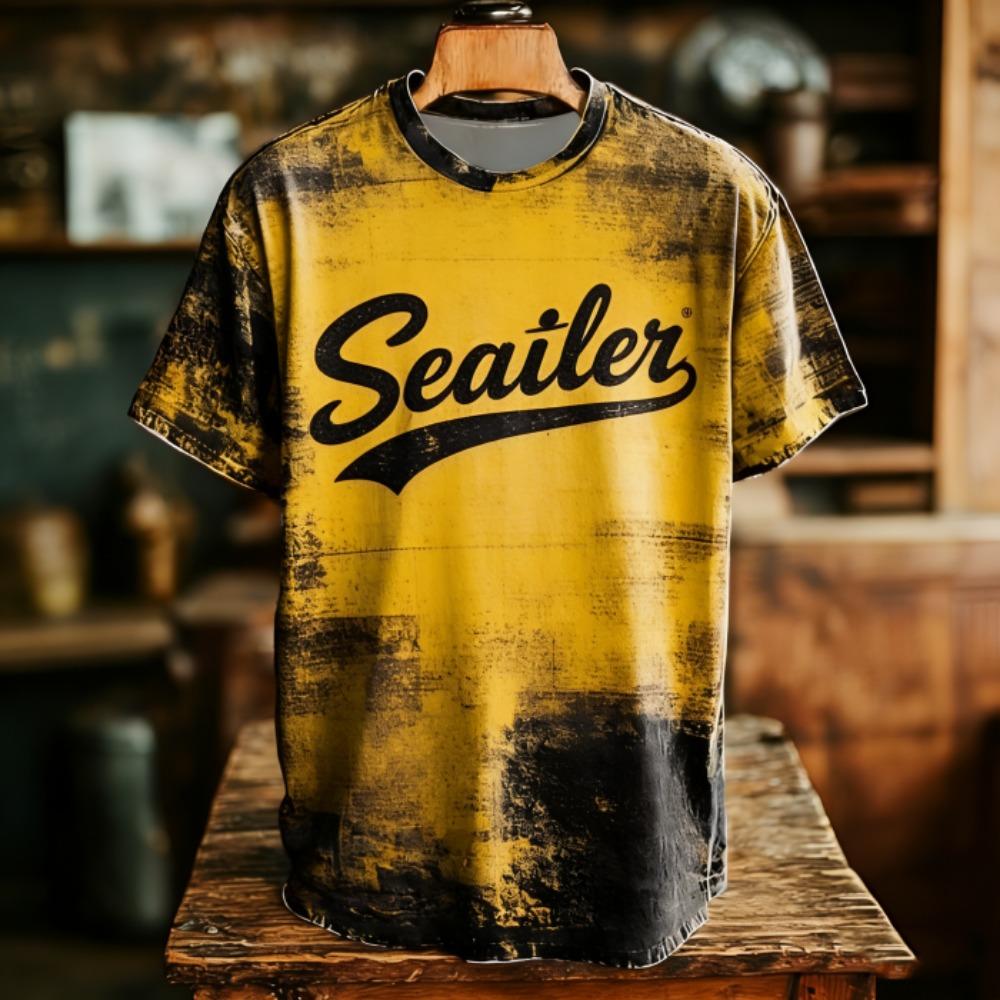 Vintage Print Men's T-Shirts Europe America Fashion Street Short Sleeve Tee Shirts Outdoor Casual Clothing T-shirt Women Tees Tops