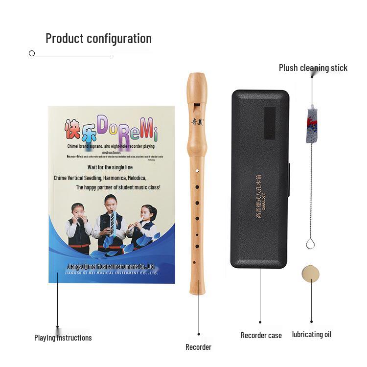 Chime Soprano Recorder: Half-Wood, Six/Eight-Hole, German/English Fingering, for Adults & Children.