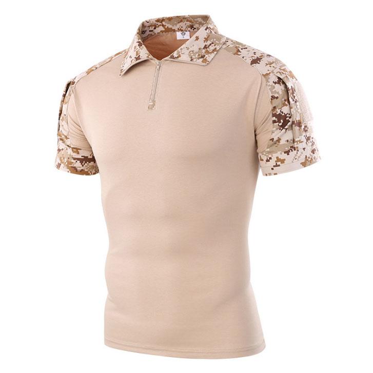 Men's Zippeer Front T-shirt Short Sleeve Shirt for Outdoor Working Fishing Hiking Camping