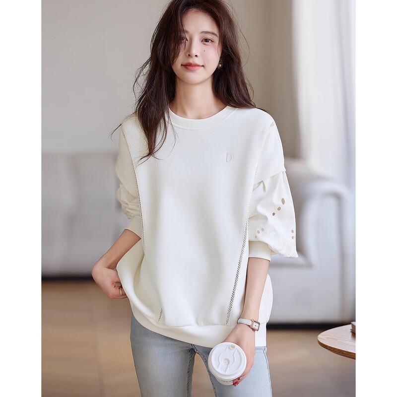 Demana Relaxed Elegant Women's Round Neck Air Layer Sweatshirt