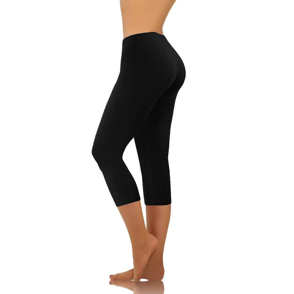 Women’s -Colored Simpled - Lock Bottoming Yoga Pants, Wearable As Outer Cropped Trousers