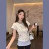 Korean Spice Girls Wear Crew Neck Star Printed Short Sleeve T-Shirt Women's Summer New Slim Skinny Versatile Top