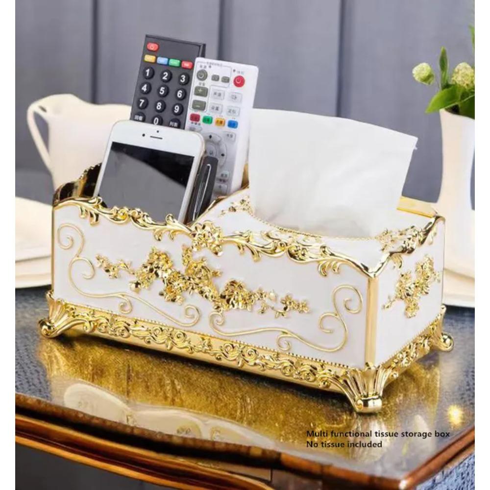 1PC Multifunctional European Style Tissue Box Restaurant Napkin Paper Box Living Room Desktop Remote Control Storage Box