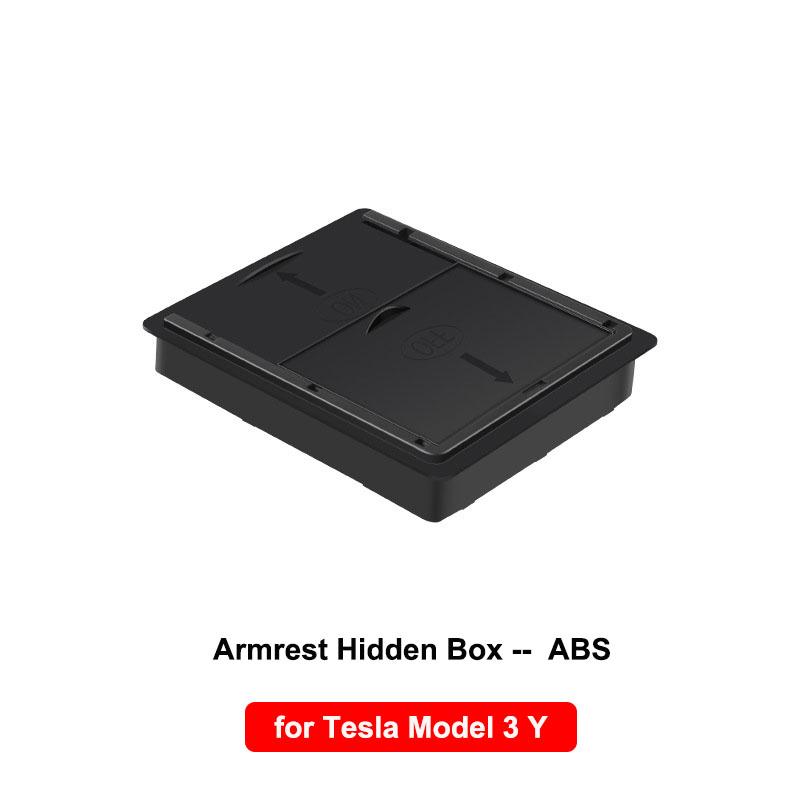 

Central Armrest Box Hidden Storage Box for Tesla Model Y Juniper Model 3 Highland 2025 Flocking Storage Box Car Storage Part