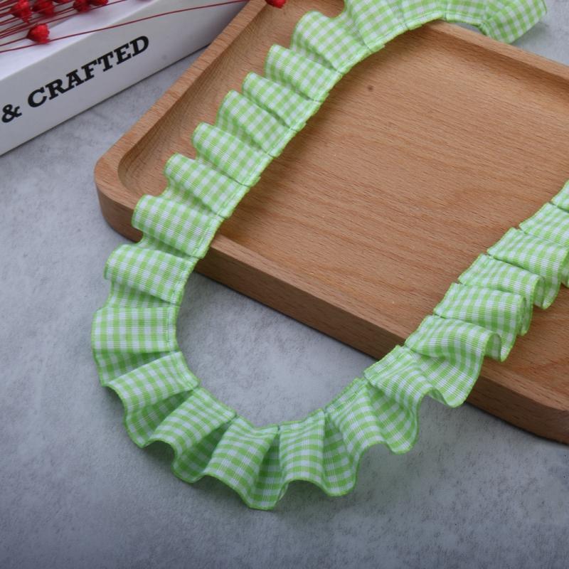 2.5cm Wide Colorful Ribbon Pleated Check Lace Handmade Crafts Doll Dress Quiet Book Bundle Creative Felt Panel Trim Material