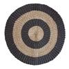 Seagrass Rug Round Black and Tan Circles 1m