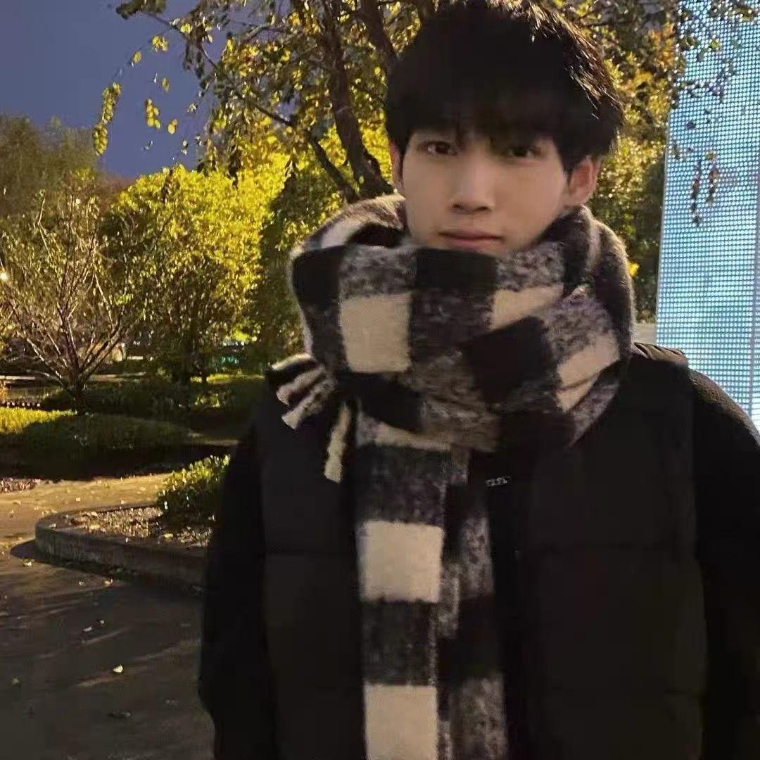 

Мужской осенне-зимний универсальный утолщенный теплый клетчатый шарф, высококачественный утеплитель для шеи, подарок для парня