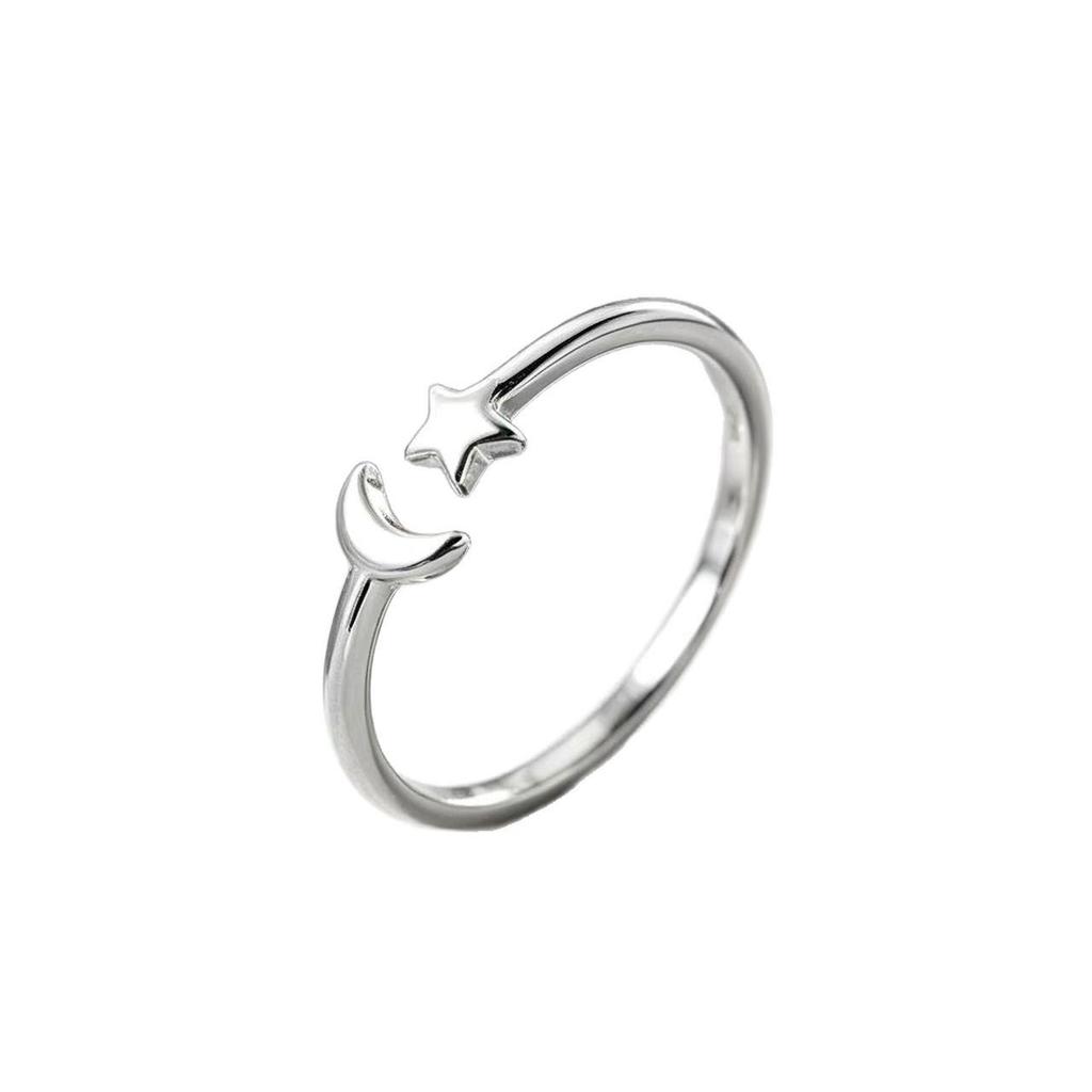 Star Moon Open Ring: Women's Simple, Elegant Korean Style
