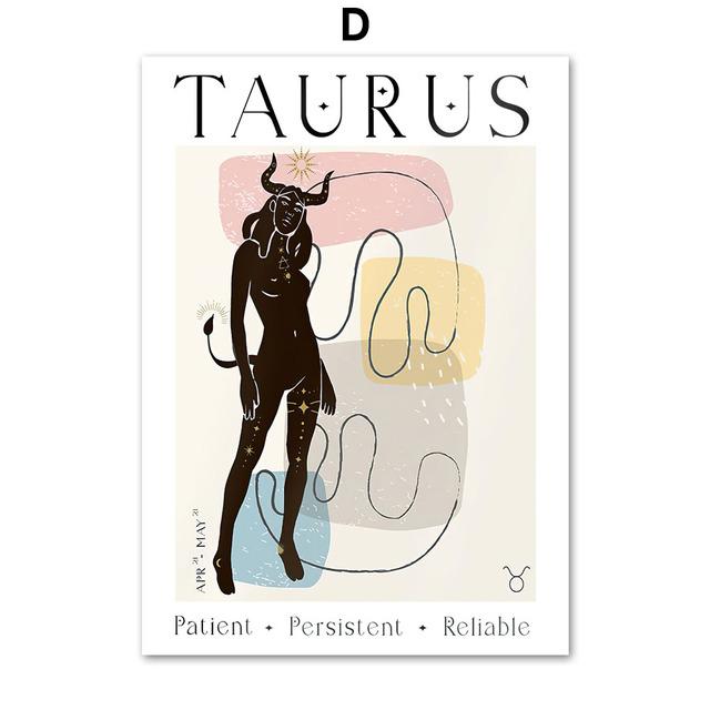Personalized Zodiac Sign Constellations Astrology Art Canvas Painting Nordic Posters And Prints Wall Pictures Kids Room Decor