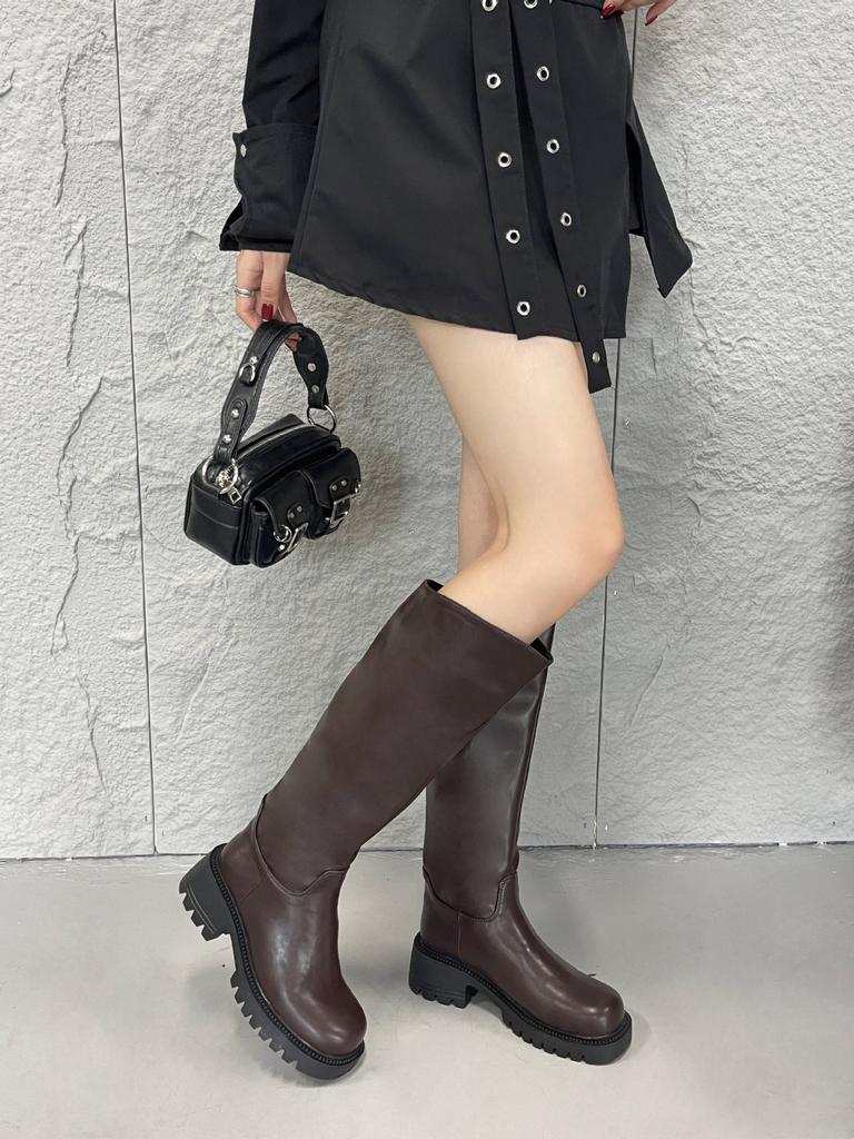 Boots Winter New Locomotive Hottie Small Boots Handsome Fried Street Tall Knight Boots Women