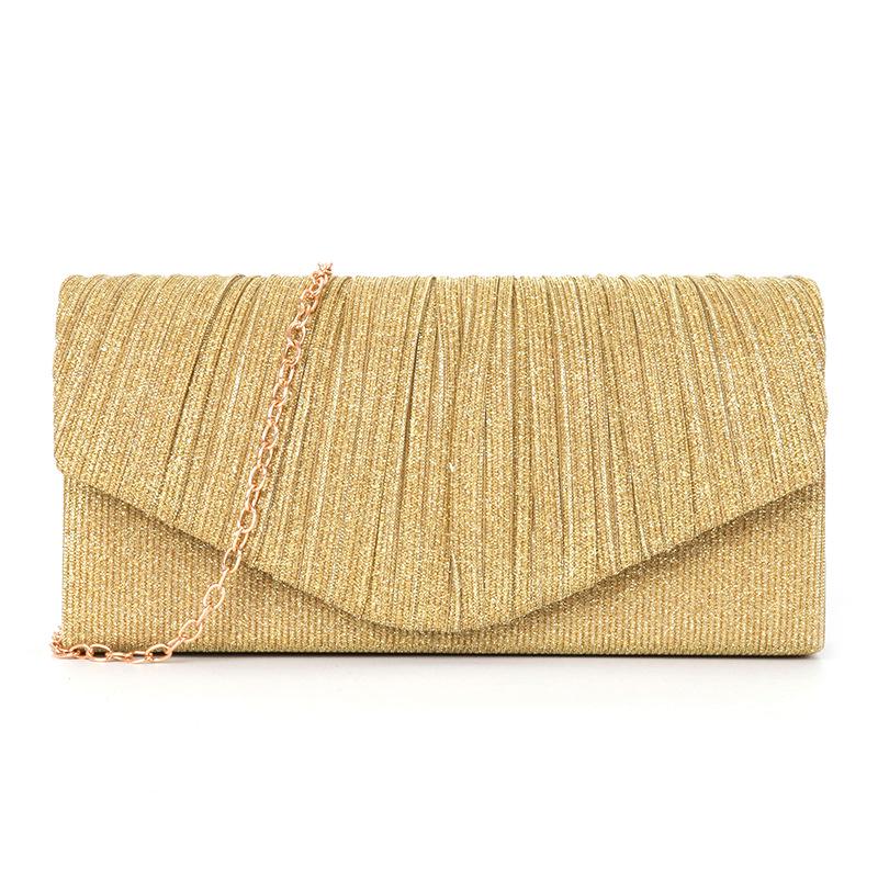 2024 Women's Pleated Striped Flap Sequined Evening Bag