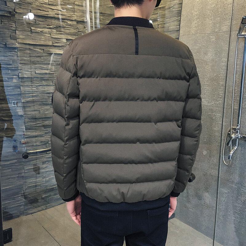 Men's Trendy Winter Short Down Jacket - Warm, Thick Baseball Collar Coat