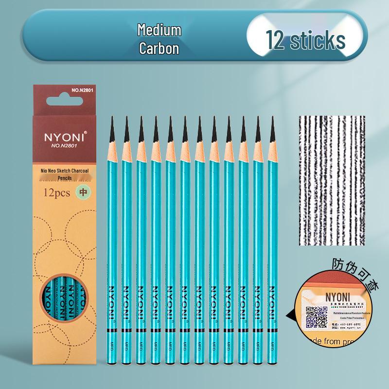 

Мягкий набор карандашей для рисования «Уголь и белый» для студентов-художников - Включает угольный карандаш 14B 2B