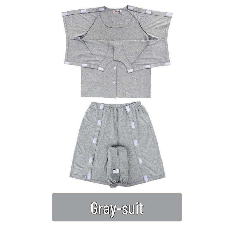 Summer Short Sleeve Cotton Clothing for Bedridden & Post-Op Patients