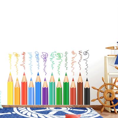 Colorful Pencil Wall Sticker Kids Room Nursery Kindergarten Home Wall Decor Self Adhesive