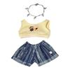 Niannyyhouse 20cm Plush Doll with Costume, Vest, Pants, and Jeans Set (Beige)
