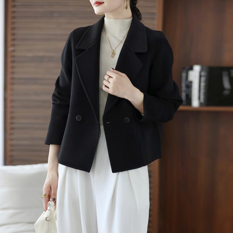 100% Wool Women Jacket TIDENOVEL Autumn Wool Blazer Handmade Suit Jacket Winter Warm Wool Coat