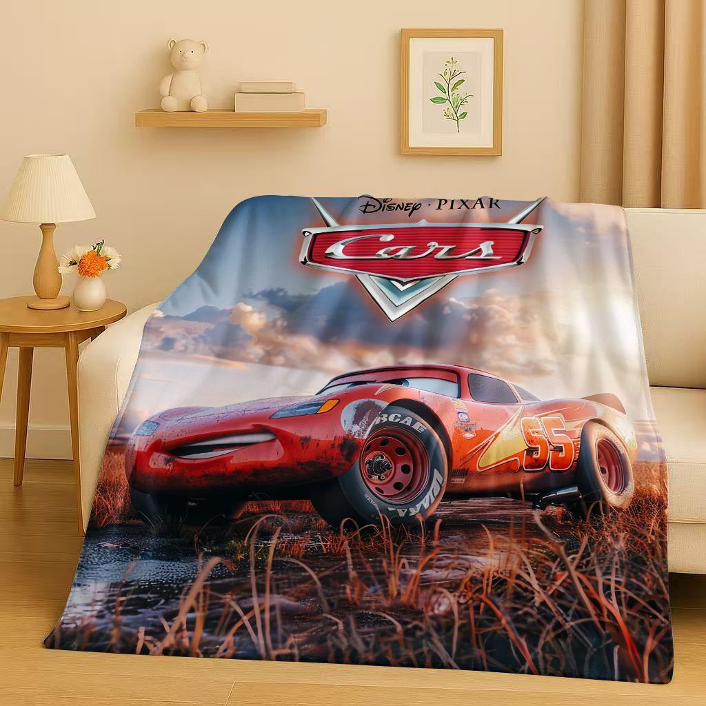 Sanrio Cartoon Cars Lightning McQueen Christmas Gift Flannel Blanket,Ultra Soft Plush Throw for Home Bedroom Bed Sofa Cover Kids