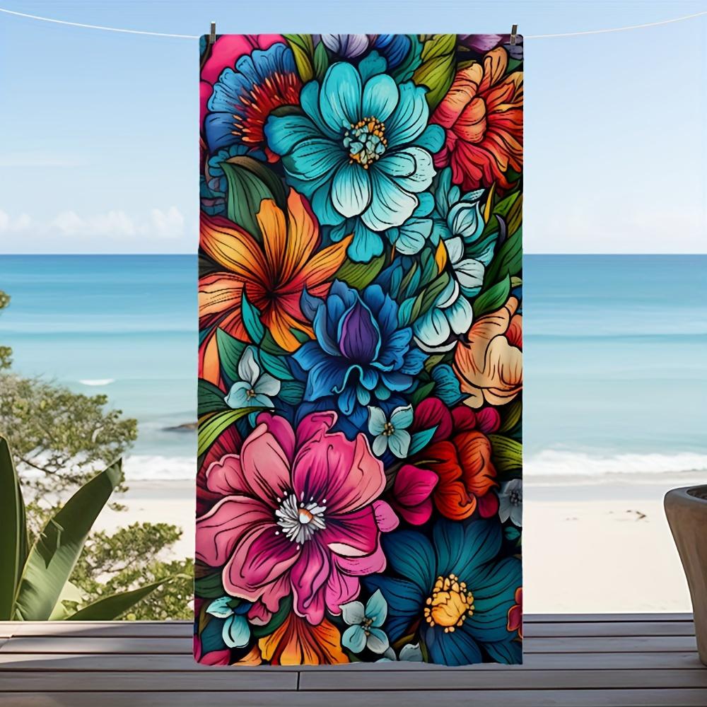 

Quick Dry Beach Towel Lightweight Ultra Absorbent Modern Polyester Bath Towel for Pool Spa Bath Travel Swimming Blanket W30*H60(CM)